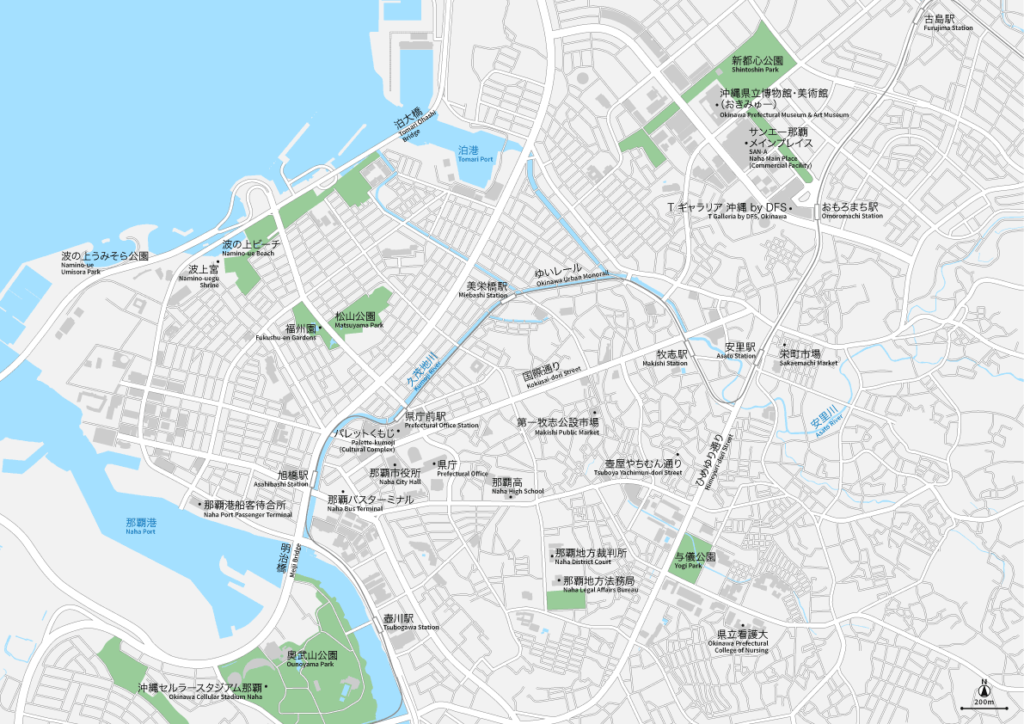 沖縄 那覇 地図 Aiデータ 地図素材を販売 今八商店