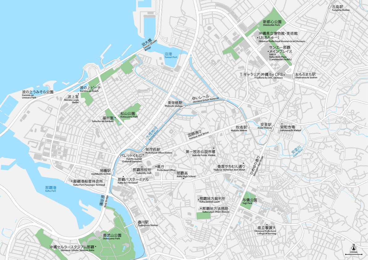 沖縄 那覇 地図 aiデータ｜地図素材を販売 今八商店