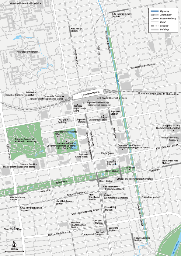 Hokkaido Sapporo Vecter map