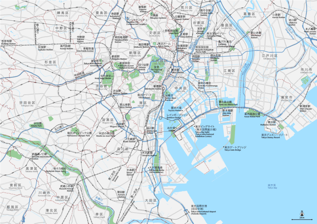 東京広域 地図素材