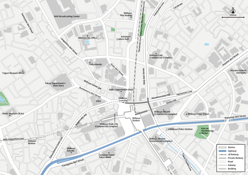 Tokyo Shibuya Vecter map