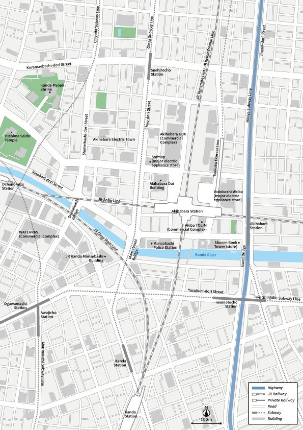 Tokyo Akihabara Vecter map