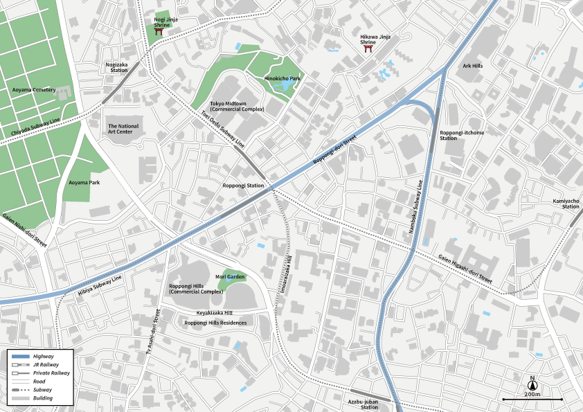 Tokyo Roppongi Vecter map
