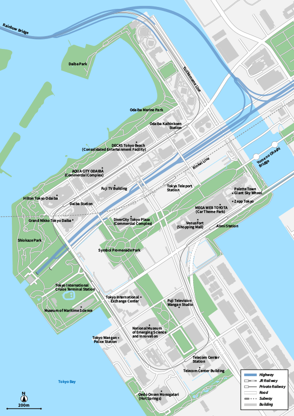 Tokyo Odaiba Vecter map