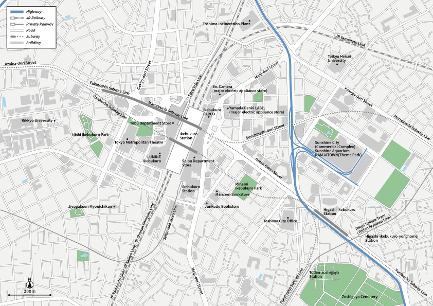 Tokyo Ikebukuro Vecter map