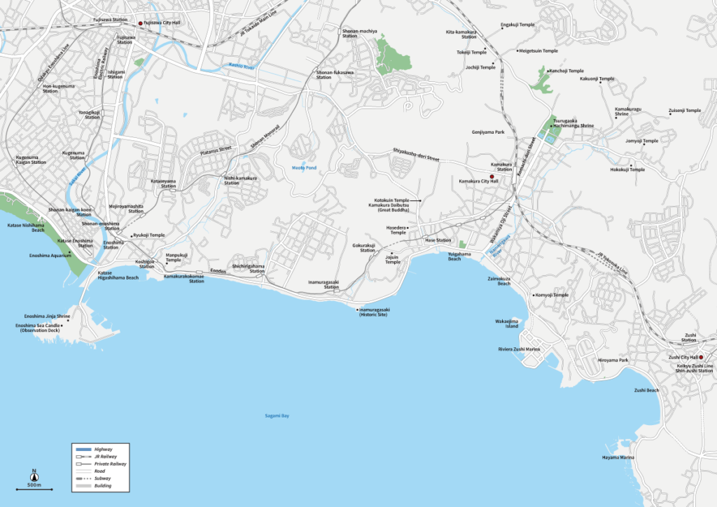 Kamakura Enoshima Vecter map