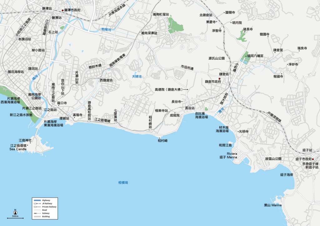 鎌倉 江之島 地圖素材