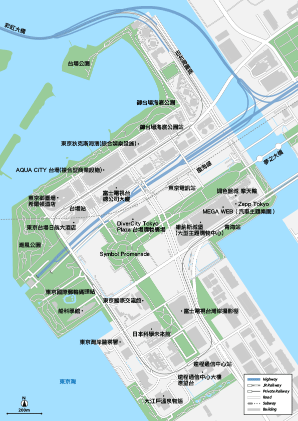 東京 御台場 地圖素材