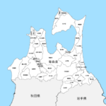 青森県 市区町村別 白地図