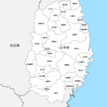 岩手県 市区町村別 白地図