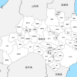 福島県 市区町村別 白地図