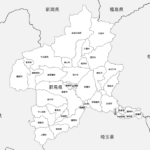 群馬県 市区町村別 白地図
