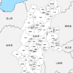 長野県 市区町村別 白地図