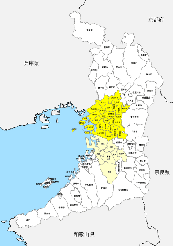 大阪府 白地図 ただ素晴らしい花