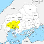 広島県 市区町村別 白地図