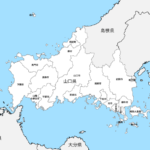 山口県 市区町村別 白地図