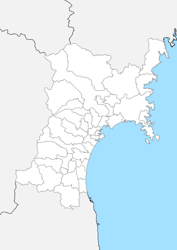 宮城県 白地図 市区町村界 フリー素材