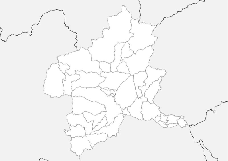 群馬県 白地図 市区町村界 フリー素材