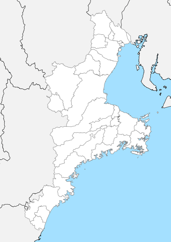 三重県 白地図 市区町村界 フリー素材