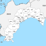 高知県 市区町村別 白地図