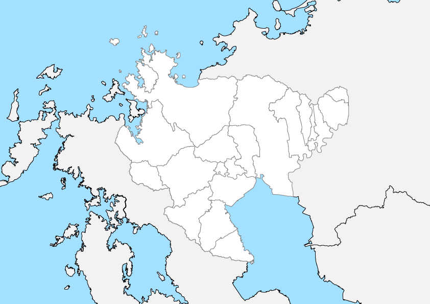 佐賀県 白地図 市区町村界 フリー素材