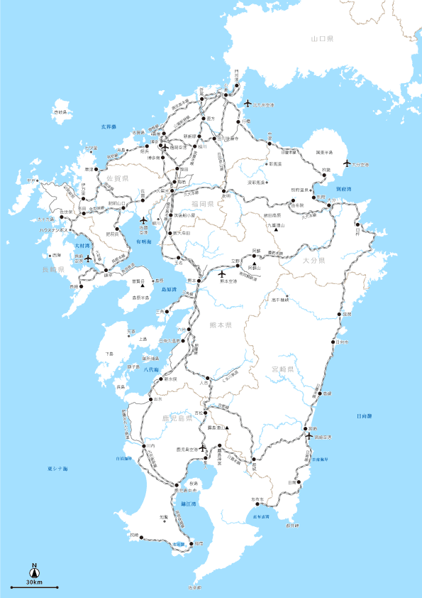 九州全域 道路地図 Aiデータ 島嶼部除く 地図素材を販売 今八商店