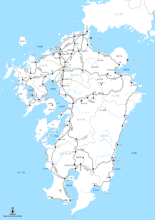 九州全域 道路地図 aiデータ（島嶼部除く）｜ 地図素材を販売 今八商店