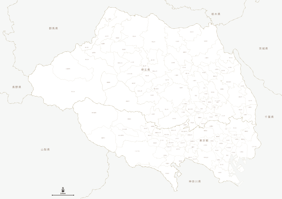 埼玉県(東京都含む) 地図素材