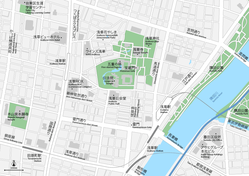 東京 浅草 地図素材