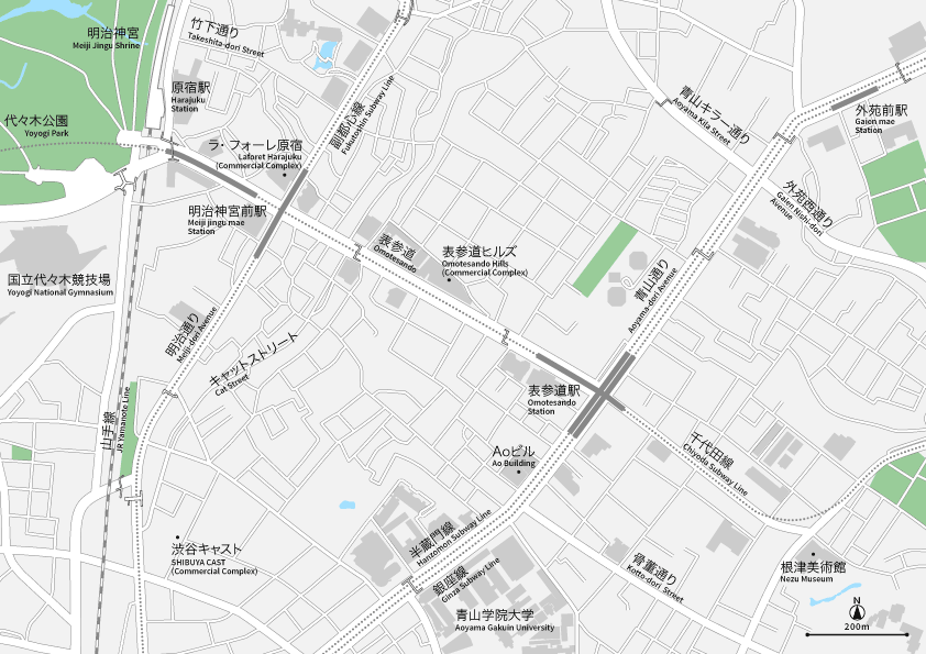 原宿・表参道・青山 地図素材