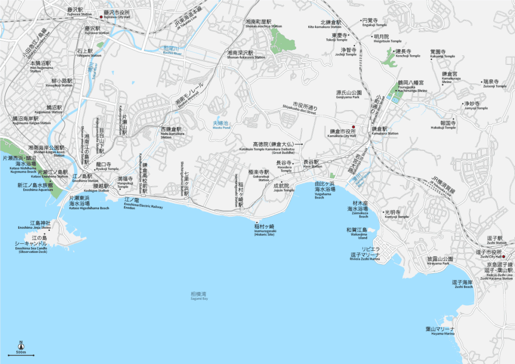 江ノ電・鎌倉・逗子 地図素材