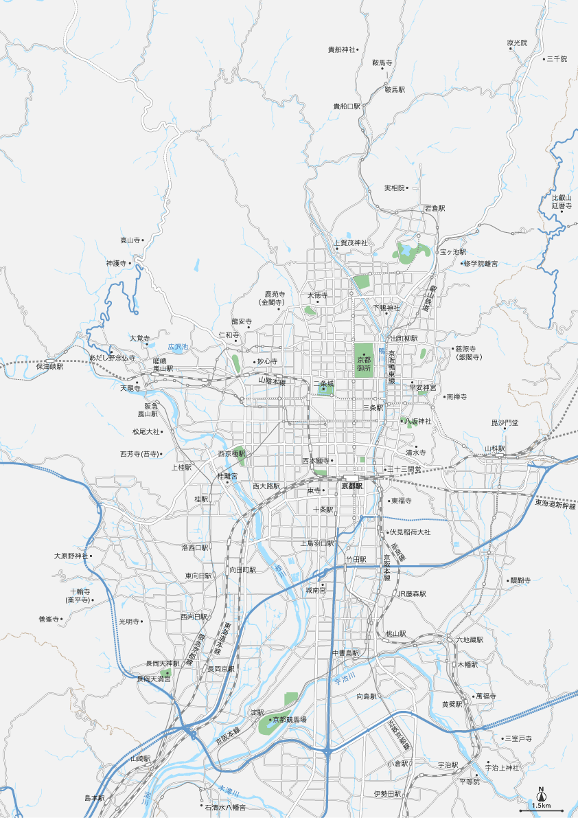 京都 広域地図 aiデータ｜ 地図素材を販売 今八商店