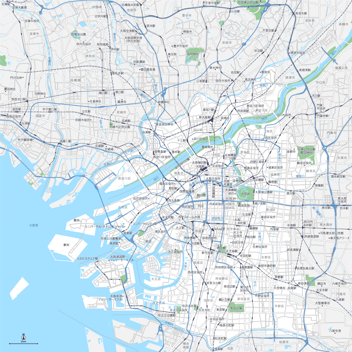 大阪広域 地図素材